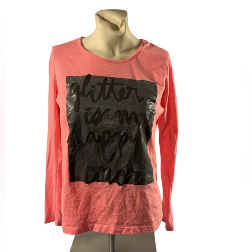 total girl Pink Long-Sleeve Graphic Top